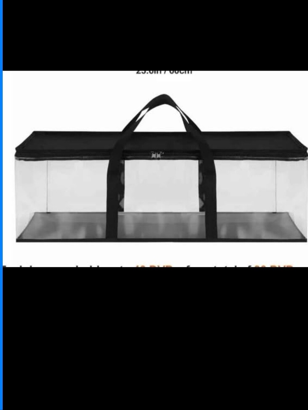 Clear Storage Totes with Black Trim and Handles, Set Of 3